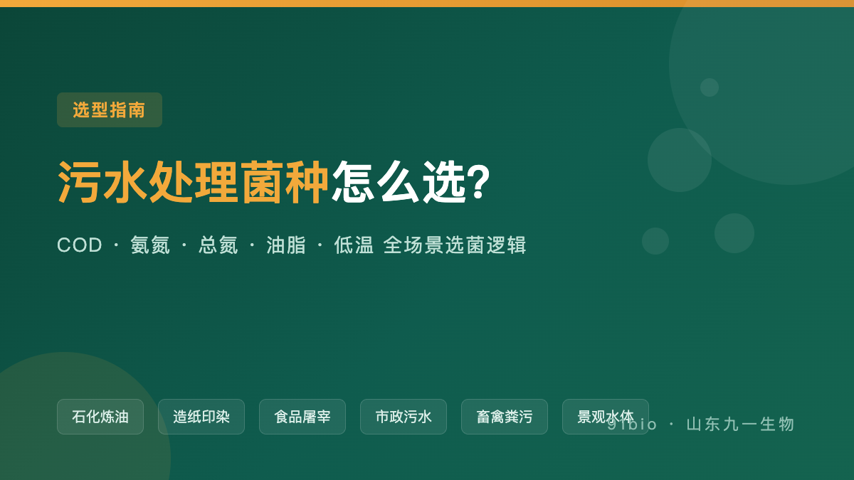 【技术支持】污水处理菌种怎么选？COD、氨氮、总氮超标选菌全指南
