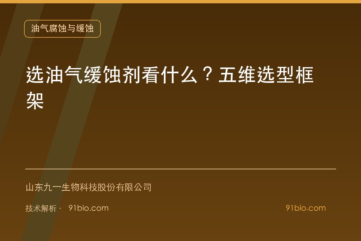 选油气缓蚀剂看什么？五维选型框架